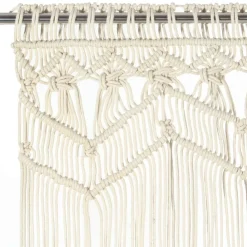 vidaXL Cortina de macramé algodón 140x240 cm Crema New