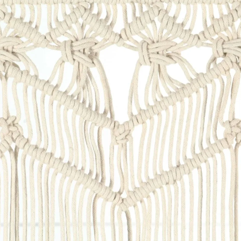 vidaXL Cortina de macramé algodón 140x240 cm Crema New