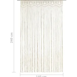 vidaXL Cortina de macramé algodón 140x240 cm Crema New