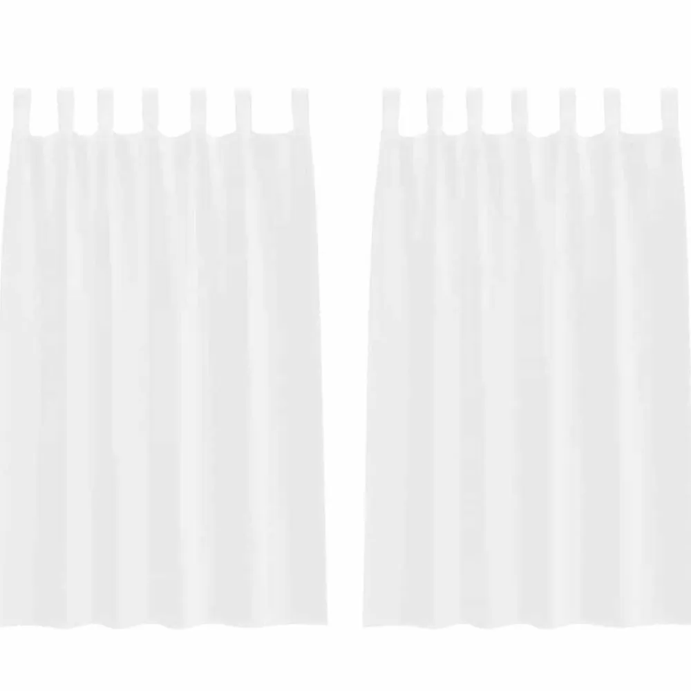 vidaXL Cortina de Voilé con cortinas 2 pcs 175 x 140 cm Poliéster White Best