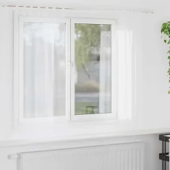 vidaXL Cortina de Voilé con cortinas 2 pcs 175 x 140 cm Poliéster White Best