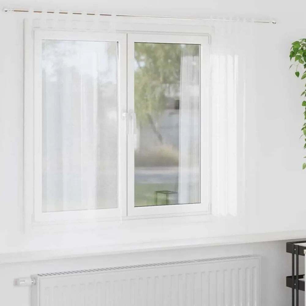 vidaXL Cortina de Voilé con cortinas 2 pcs 175 x 140 cm Poliéster White Best