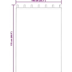 vidaXL Cortina de Voilé con cortinas 2 pcs 175 x 140 cm Poliéster White Best