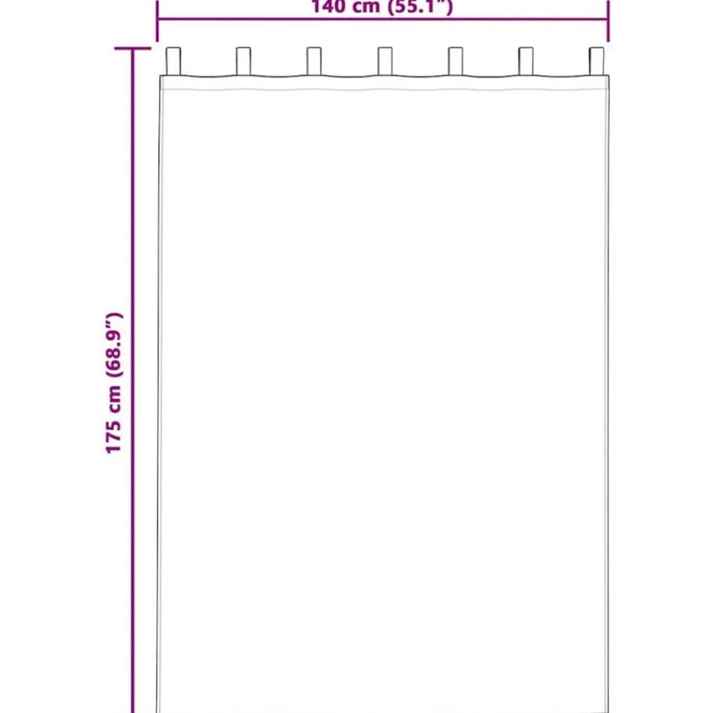 vidaXL Cortina de Voilé con cortinas 2 pcs 175 x 140 cm Poliéster White Best