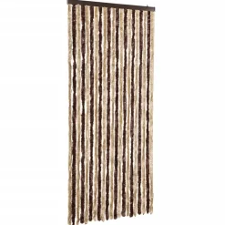 vidaXL Decoración-Cortina mosquitera beige y marrón claro chenilla 90x220 cm