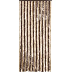 vidaXL Decoración-Cortina mosquitera beige y marrón claro chenilla 90x220 cm