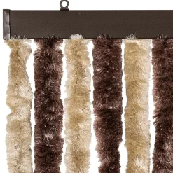 vidaXL Decoración-Cortina mosquitera beige y marrón claro chenilla 90x220 cm