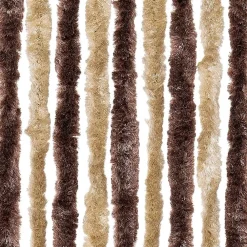 vidaXL Decoración-Cortina mosquitera beige y marrón claro chenilla 90x220 cm