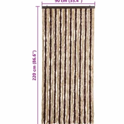 vidaXL Decoración-Cortina mosquitera beige y marrón claro chenilla 90x220 cm