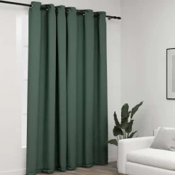 vidaXL Decoración-Cortina opaca con ojales look de lino 290x245 cm