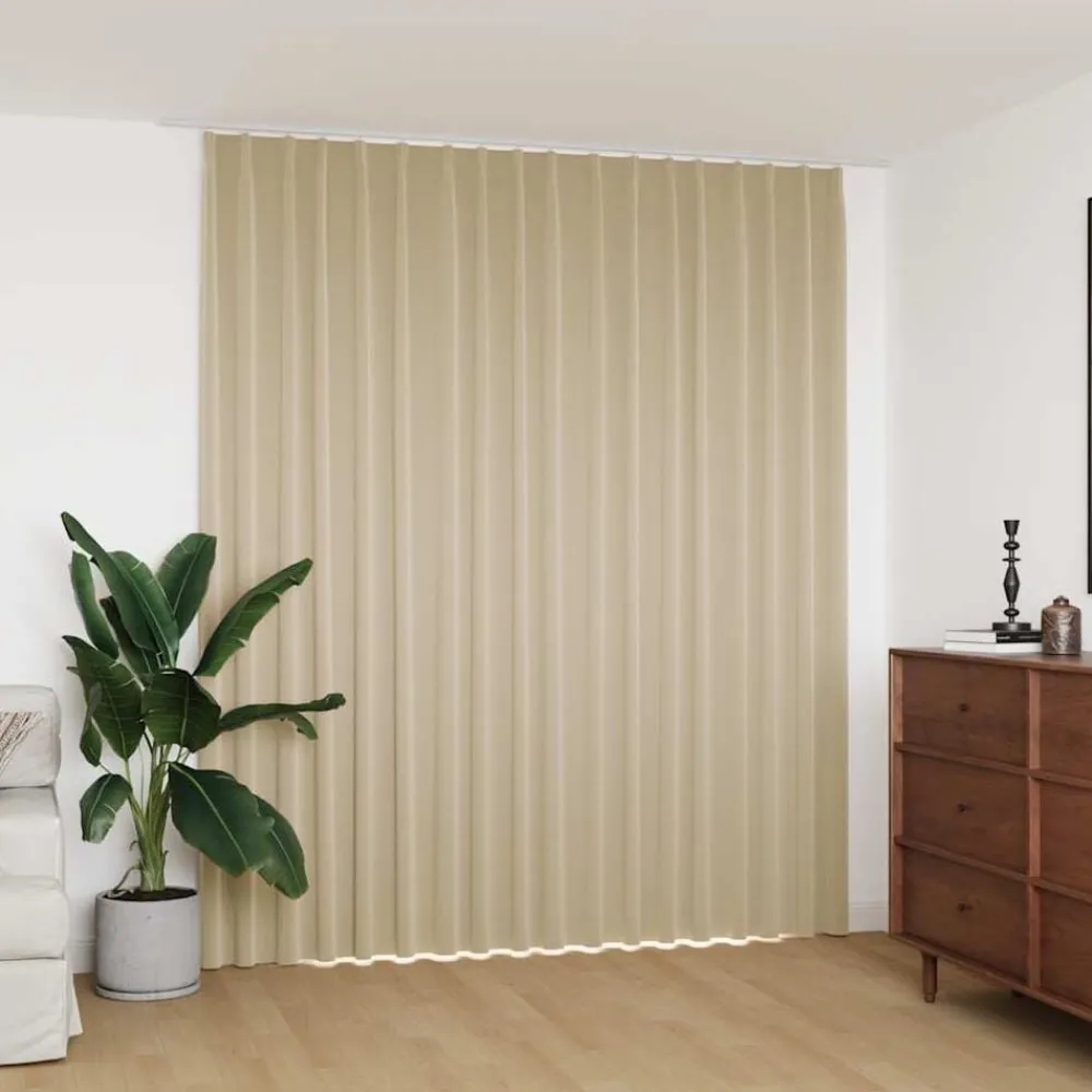 vidaXL Decoración-Cortina opaca con ganchos 290x245 cm
