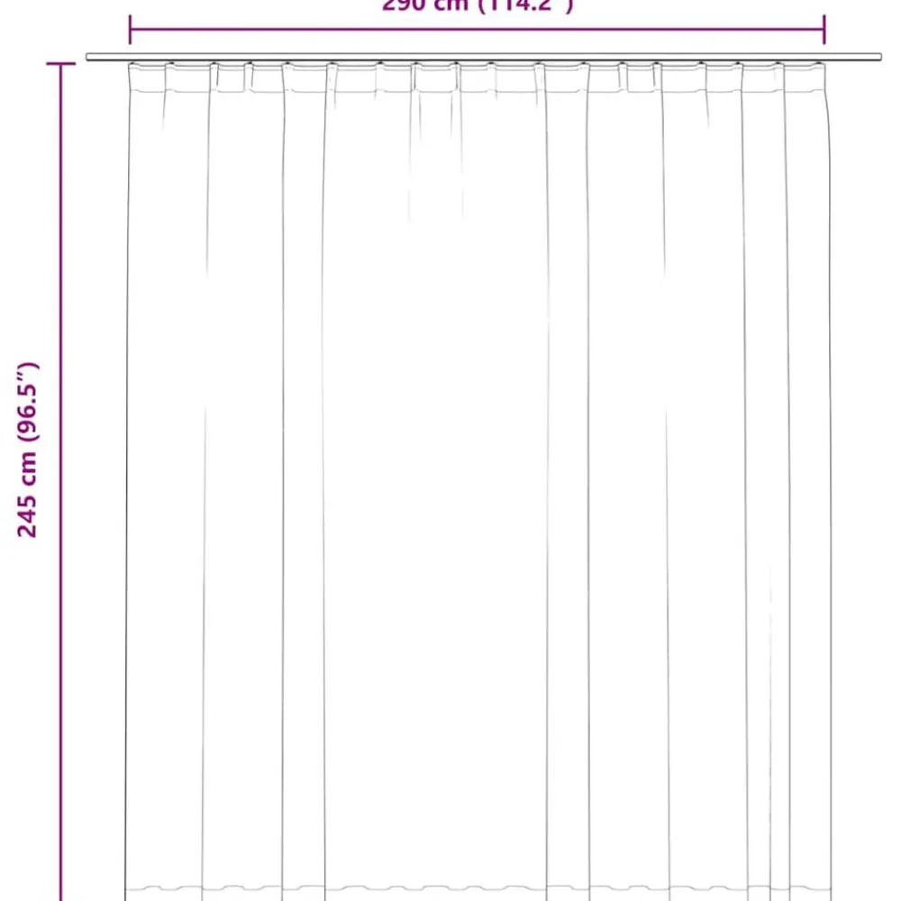 vidaXL Decoración-Cortina opaca con ganchos 290x245 cm
