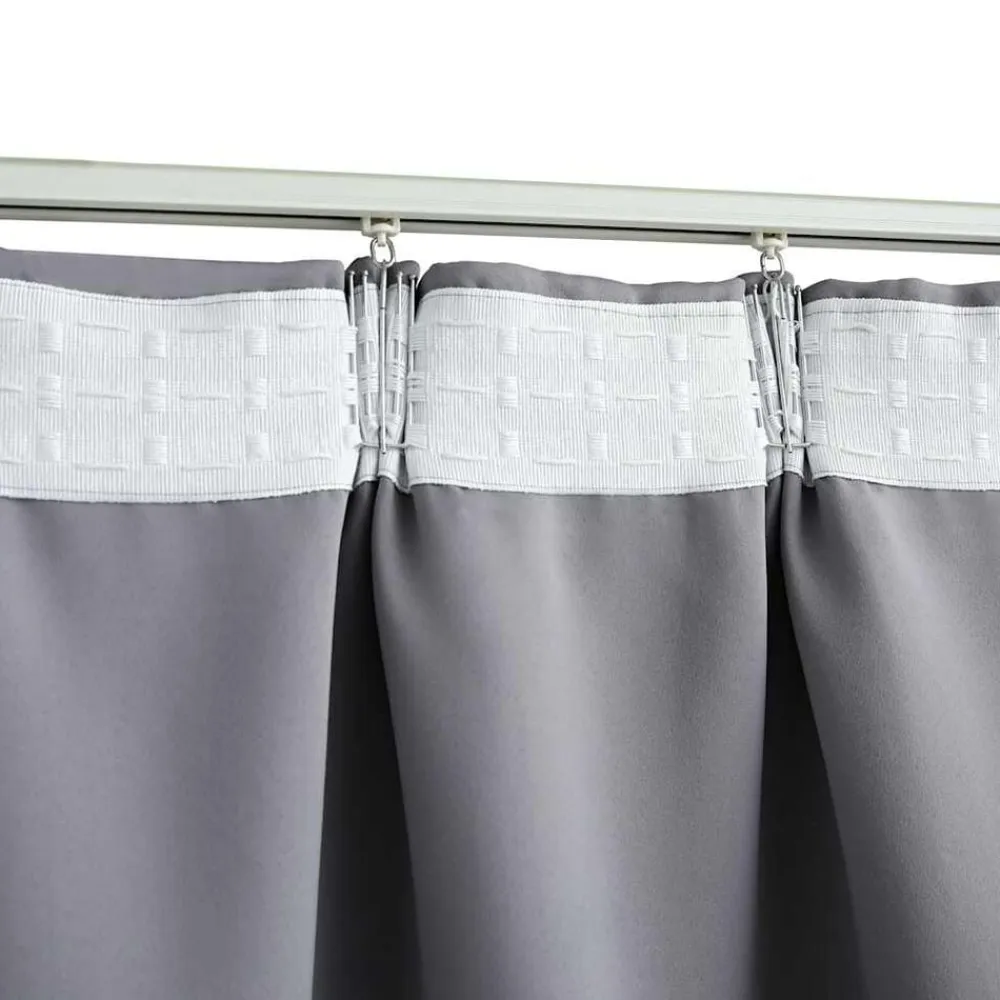 vidaXL Decoración-Cortina opaca con ganchos 290x245 cm