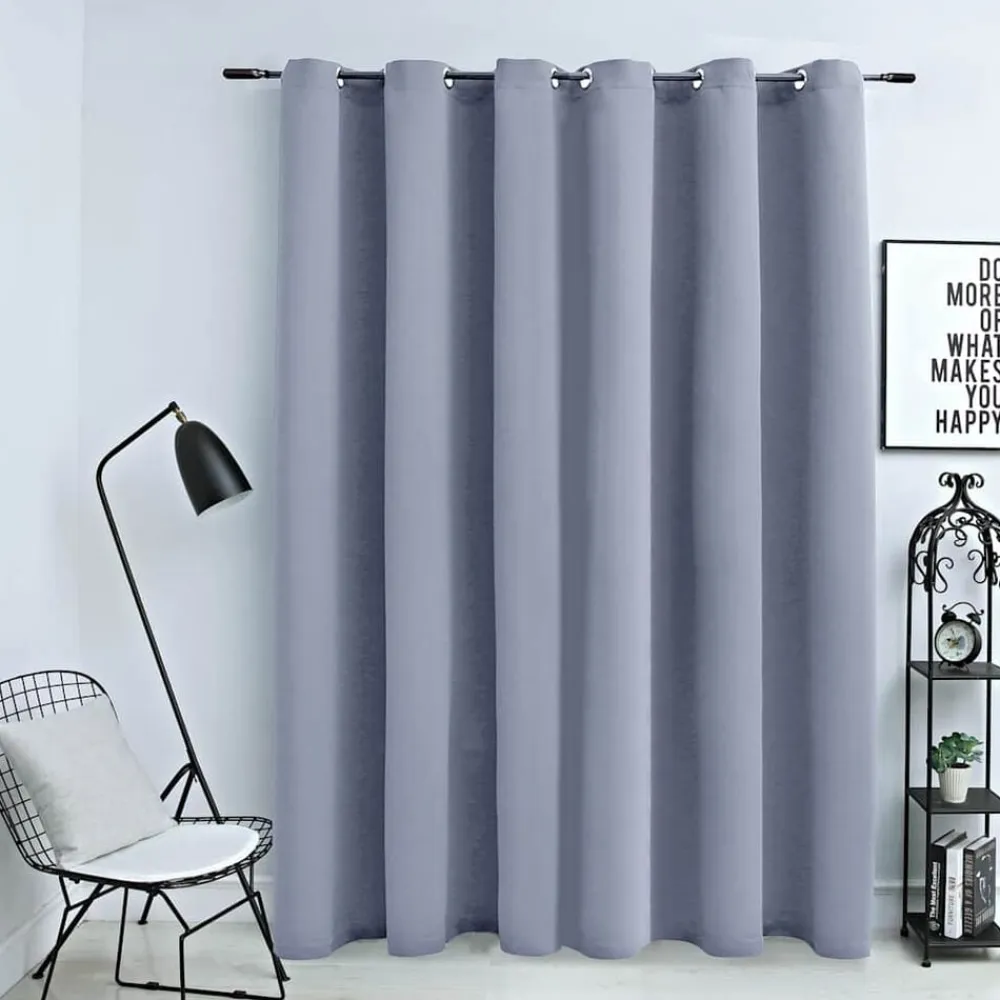 vidaXL Decoración-Cortina opaca con anillas de metal 290x245 cm