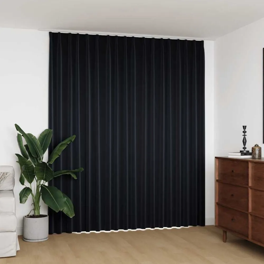 vidaXL Decoración-Cortina opaca con ganchos 290x245 cm