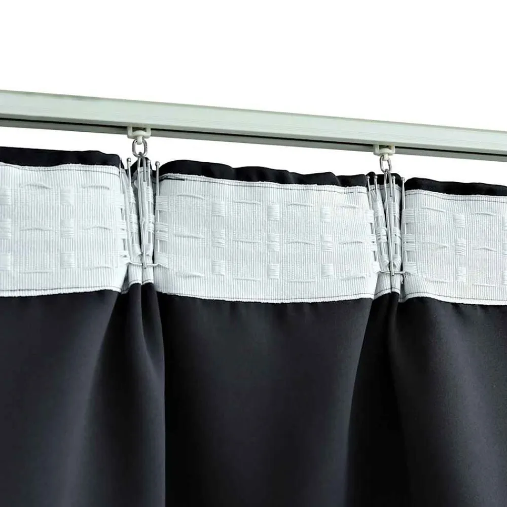 vidaXL Decoración-Cortina opaca con ganchos 290x245 cm