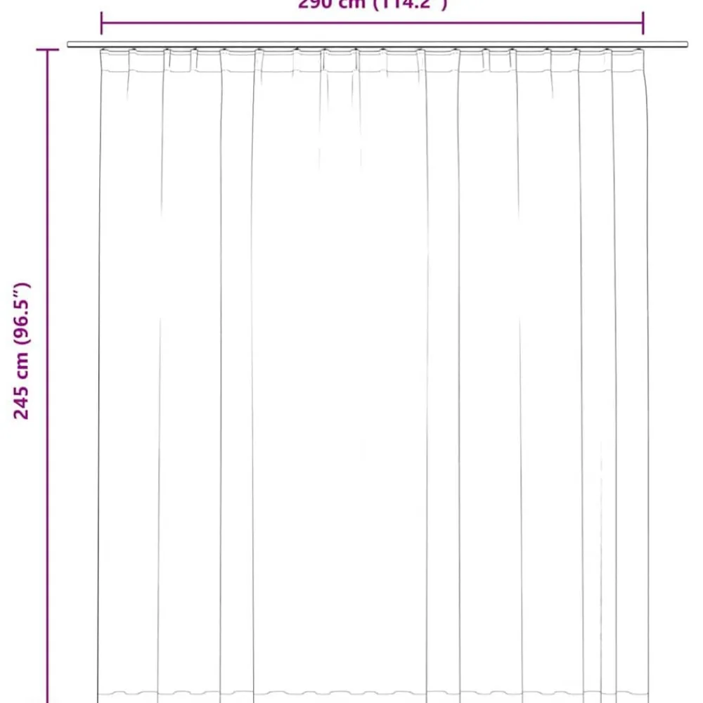 vidaXL Decoración-Cortina opaca con ganchos 290x245 cm