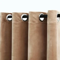vidaXL Cortina opaca con anillas de metal terciopelo 290x245 cm Beige Hot