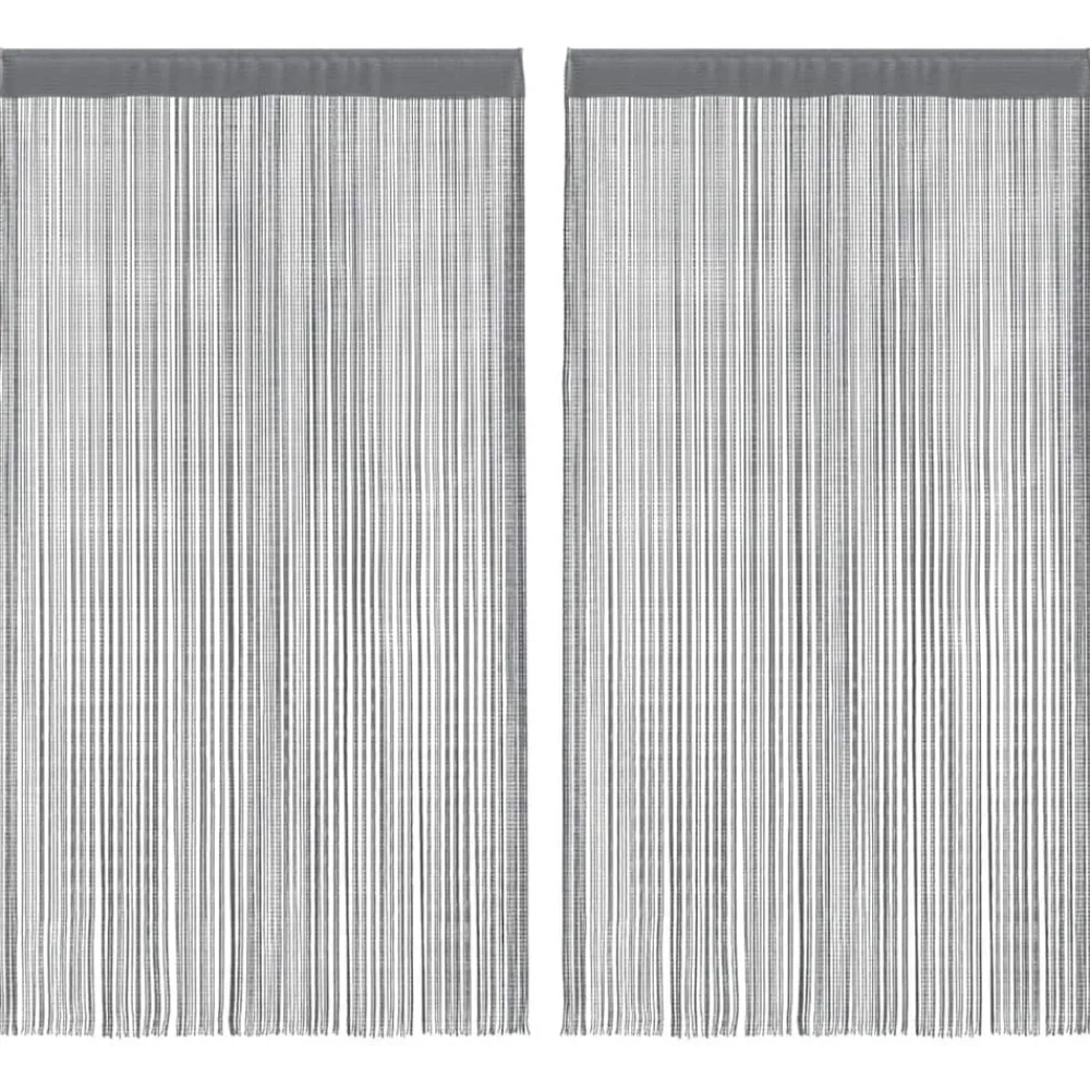 vidaXL Decoración-Cortinas de cuerdas 2 unidades 100x250 cm