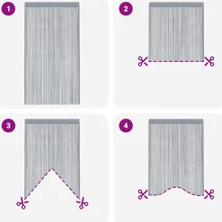 vidaXL Decoración-Cortinas de cuerdas 2 unidades 100x250 cm
