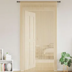 vidaXL Cortinas de flecos 2 piezas 100x250 cm Beige Sale