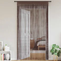 vidaXL Decoración-Cortinas de flecos 2 piezas 100x250 cm marrón