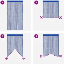 vidaXL Decoración-Cortinas de flecos 2 piezas 100x250 cm