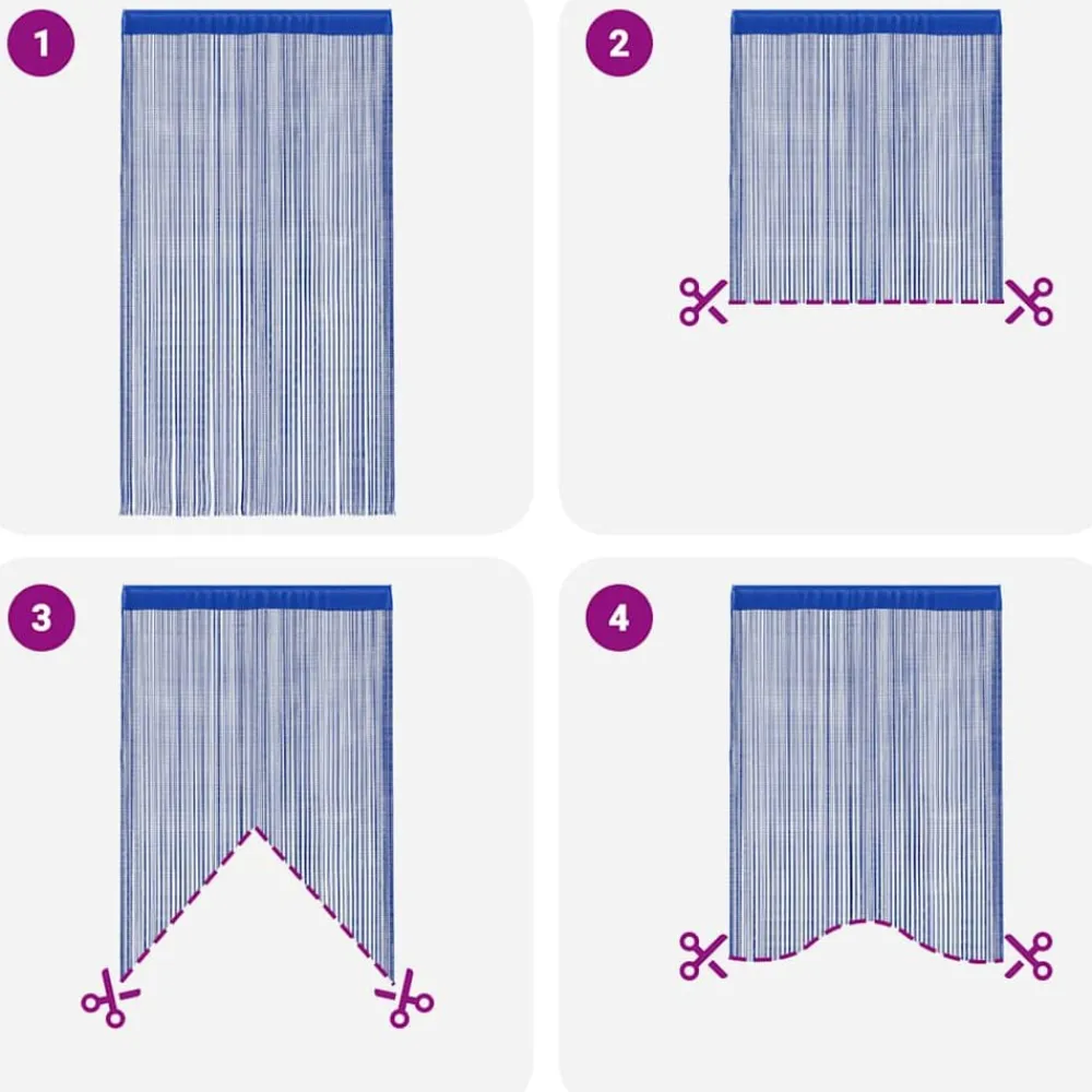 vidaXL Decoración-Cortinas de flecos 2 piezas 100x250 cm