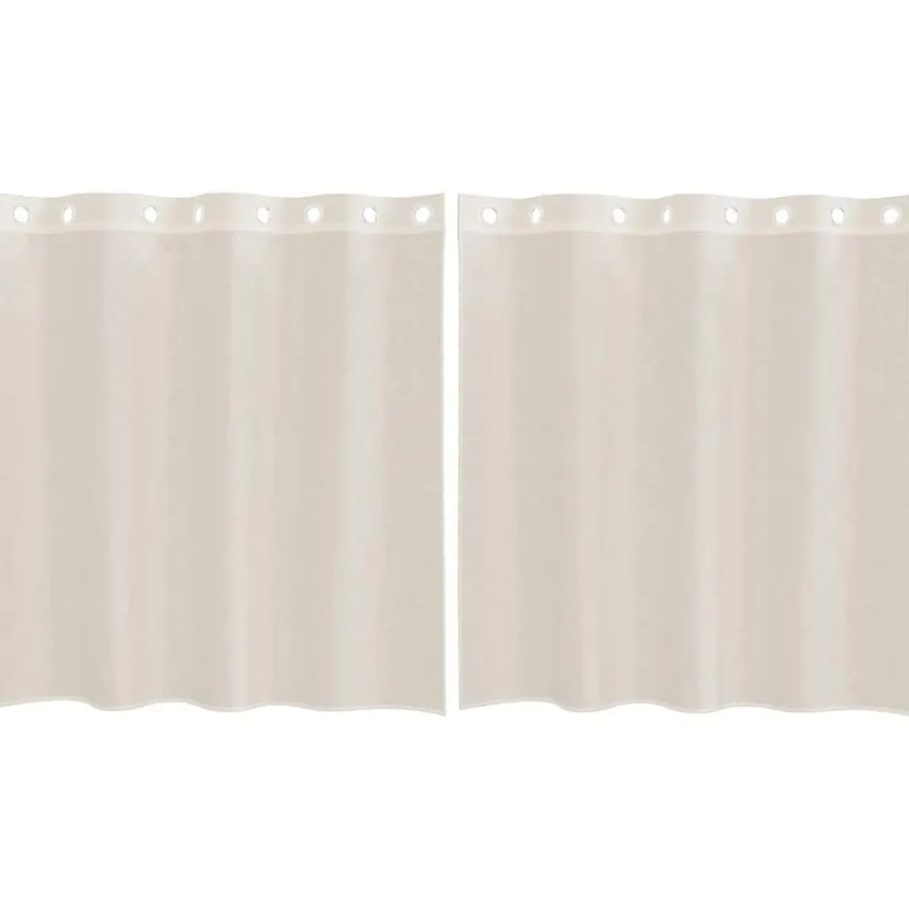 vidaXL Decoración-Cortinas de gasa con ojales 2 uds 140x140 cm