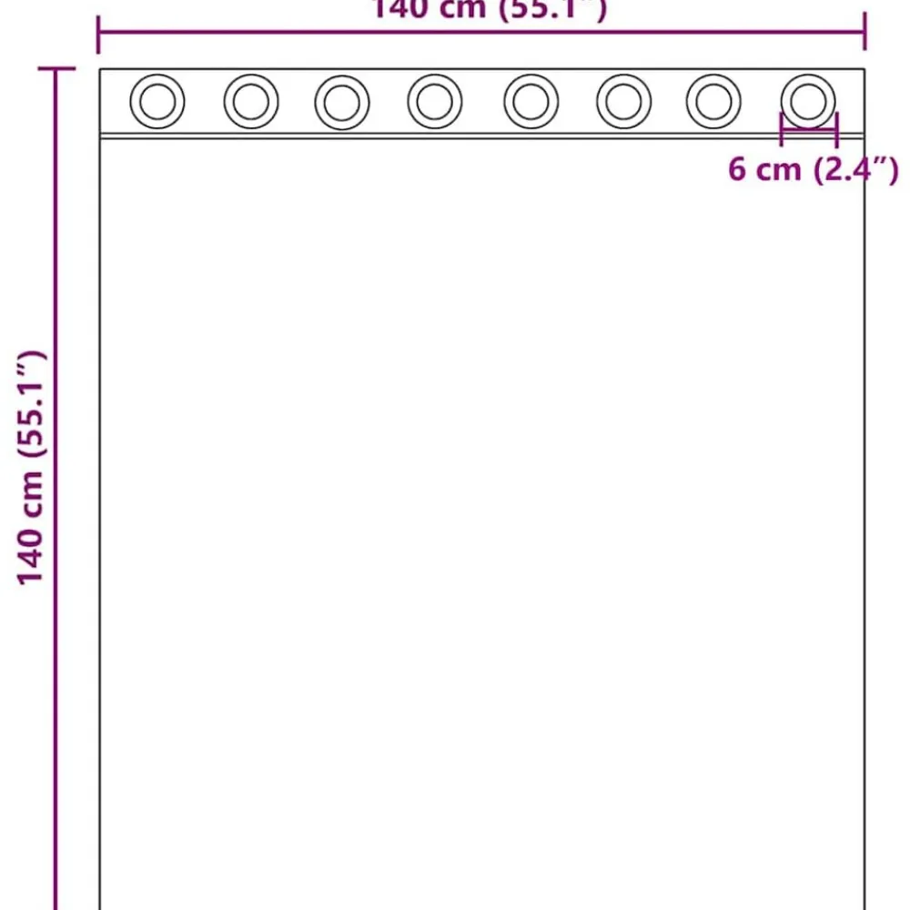 vidaXL Decoración-Cortinas de gasa con ojales 2 uds 140x140 cm