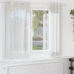 vidaXL Decoración-Cortinas de gasa con ojales 2 uds