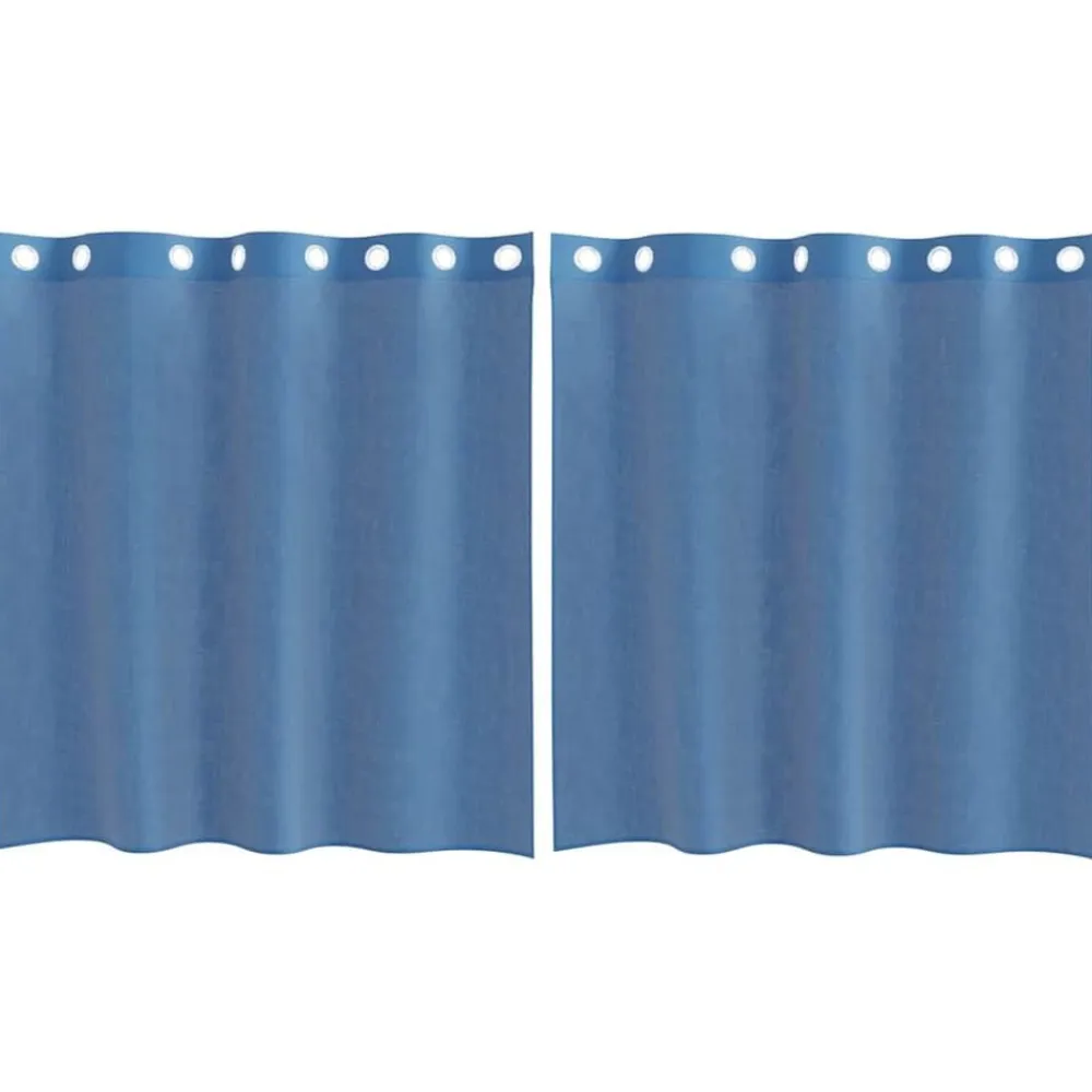 vidaXL Cortinas de gasa con ojales 2 uds Azul real Sale