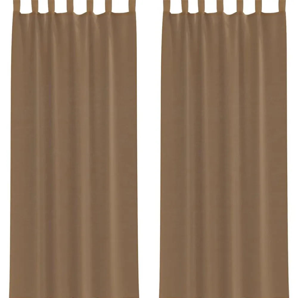 vidaXL Cortinas de gasa con trabillas 2 uds marrón claro 140x260 cm Marrón claro