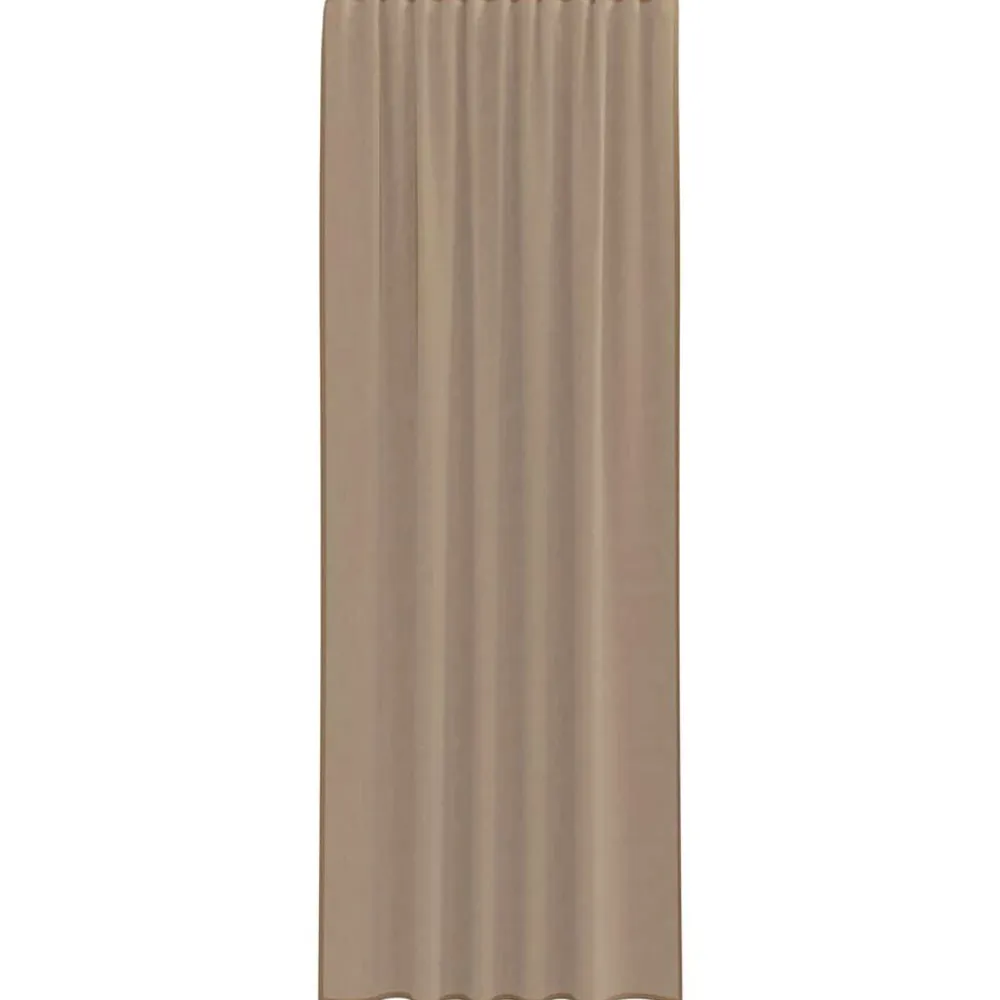 vidaXL Cortinas de gasa con trabillas 2 uds marrón claro 140x260 cm Marrón claro