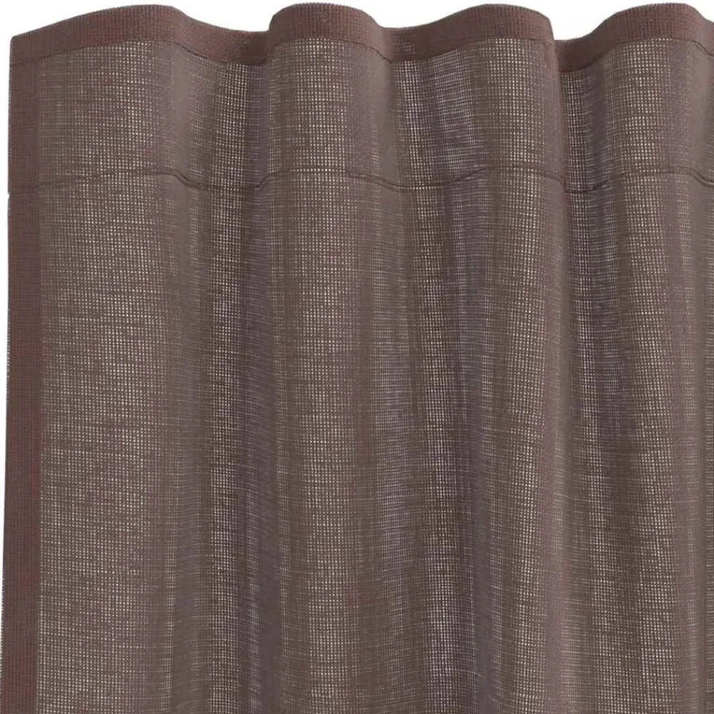 vidaXL Decoración-Cortinas de gasa con trabillas 2 uds. marrón