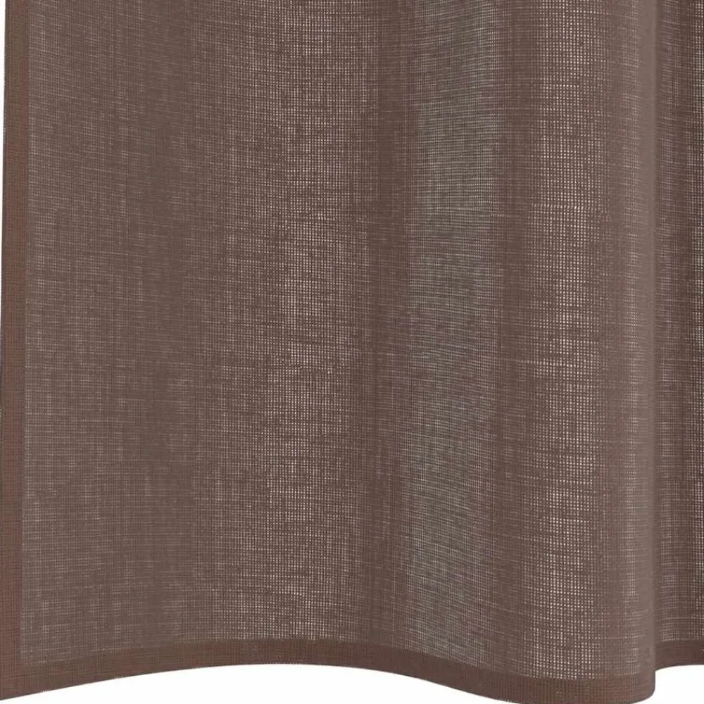 vidaXL Decoración-Cortinas de gasa con trabillas 2 uds. marrón