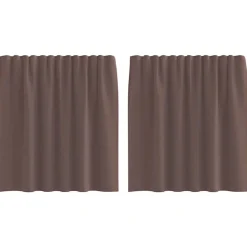vidaXL Cortinas de gasa con bolsillos para varillas 2 uds. marrón Marrón