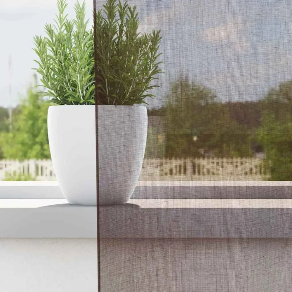vidaXL Cortinas de gasa con bolsillos para varillas 2 uds. marrón Marrón