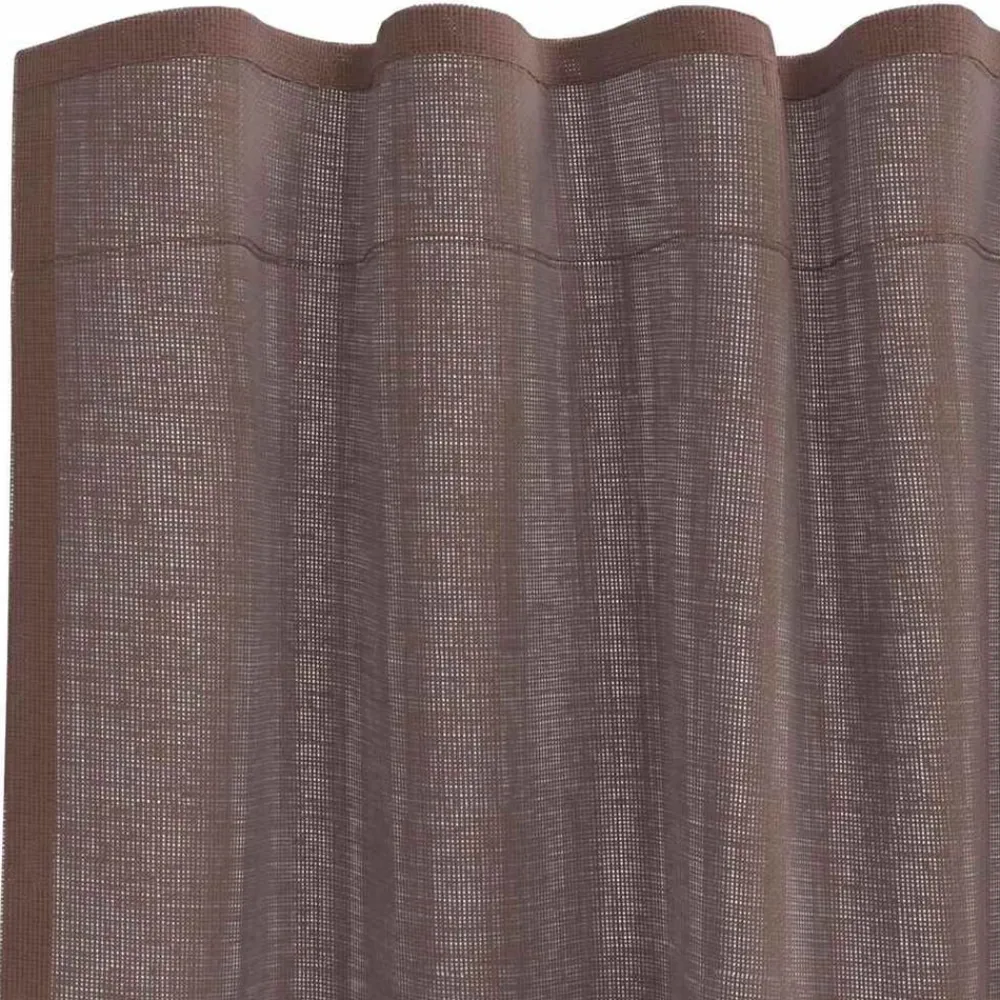 vidaXL Cortinas de gasa con bolsillos para varillas 2 uds. marrón Marrón