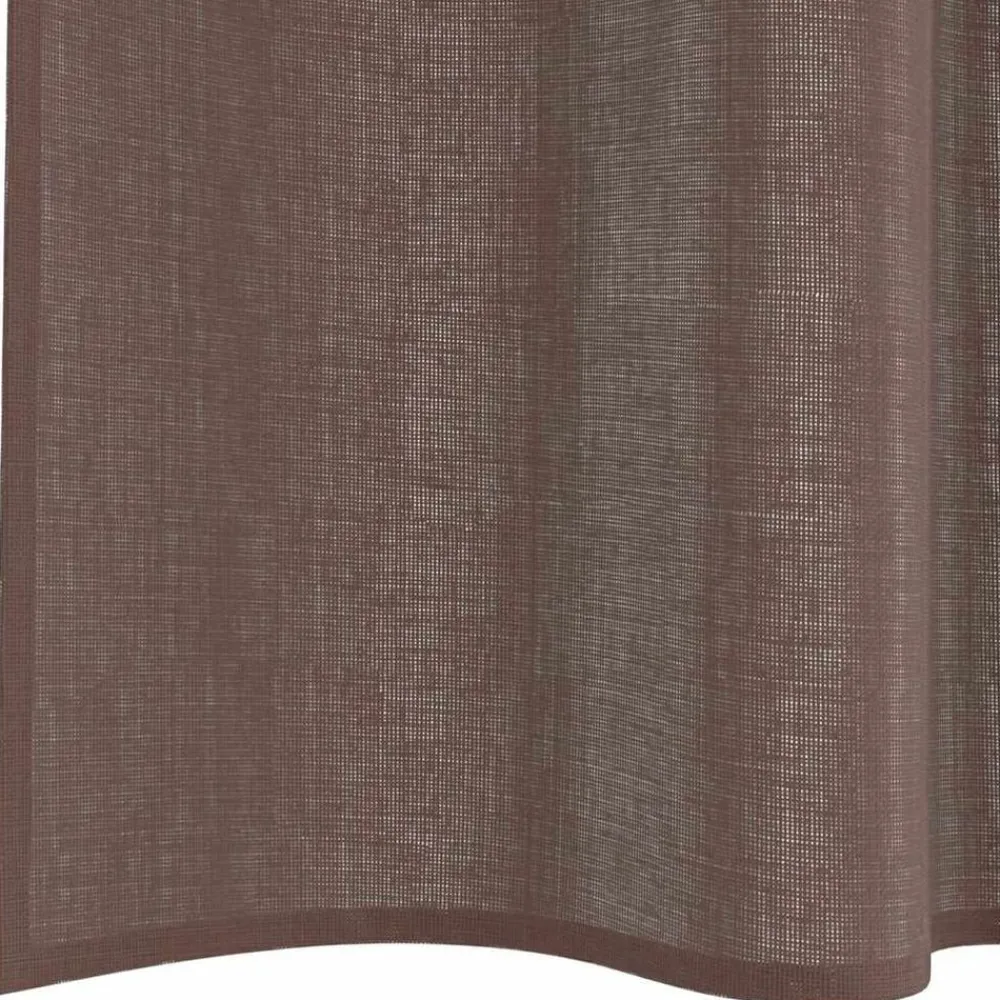 vidaXL Cortinas de gasa con bolsillos para varillas 2 uds. marrón Marrón