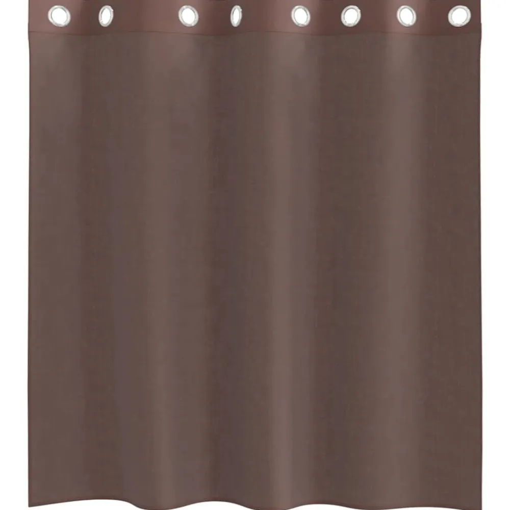 vidaXL Cortinas de gasa con ojales 2 uds marrón 140x140 cm Marrón Clearance