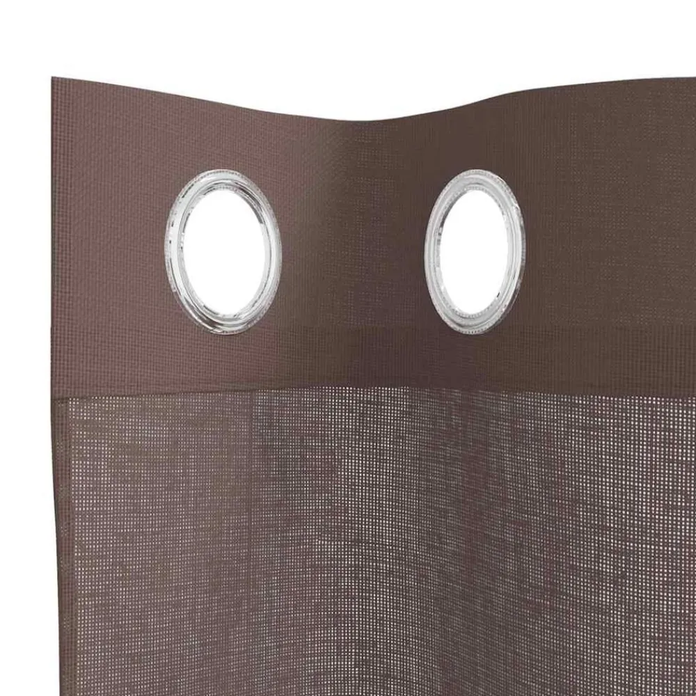 vidaXL Cortinas de gasa con ojales 2 uds marrón 140x140 cm Marrón Clearance