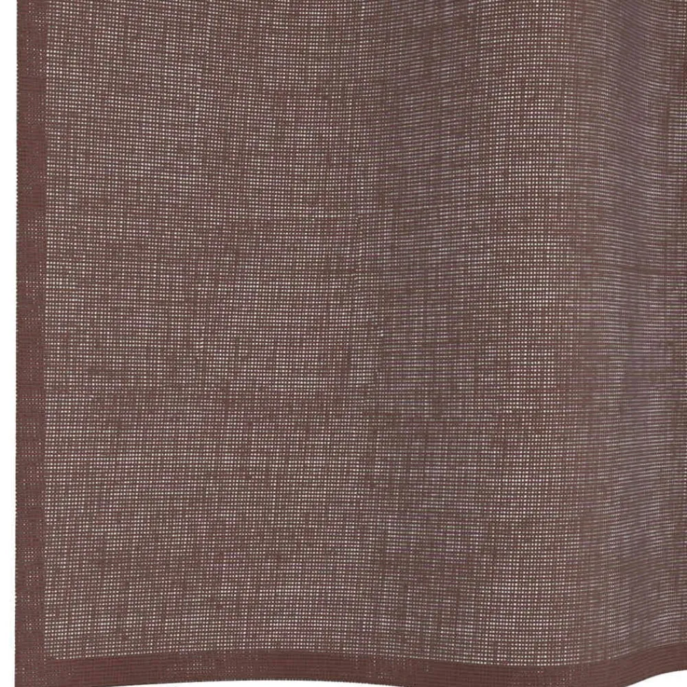 vidaXL Cortinas de gasa con ojales 2 uds marrón 140x140 cm Marrón Clearance