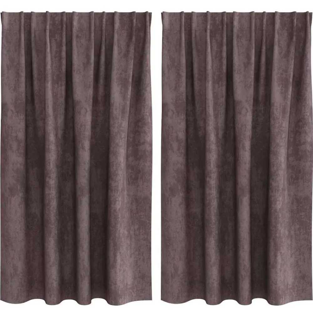 vidaXL Cortinas de Terciopelo 2 pcs Marrón 140 x 140 cm Terciopelo Marrón New