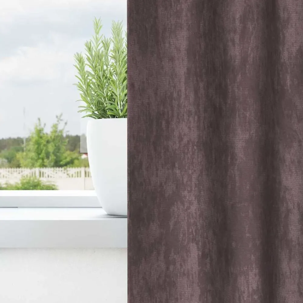 vidaXL Cortinas de Terciopelo 2 pcs Marrón 140 x 140 cm Terciopelo Marrón New