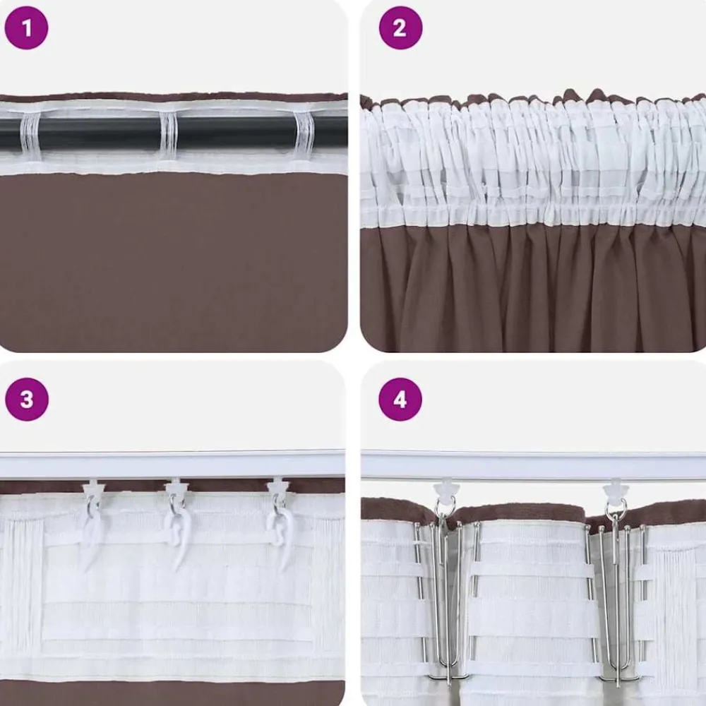 vidaXL Cortinas de Terciopelo 2 pcs Marrón 140 x 140 cm Terciopelo Marrón New