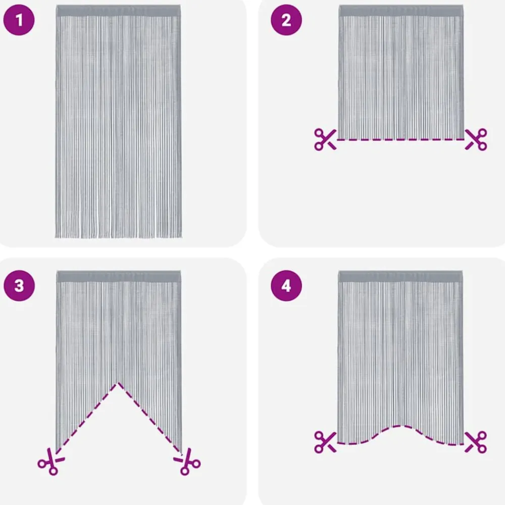 vidaXL Decoración-Cortinas de tiras 2 uds 100x250 cm
