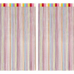vidaXL Cortinas de tiras 2 uds 100x250 cm Multicolor Discount