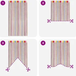 vidaXL Cortinas de tiras 2 uds 100x250 cm Multicolor Discount