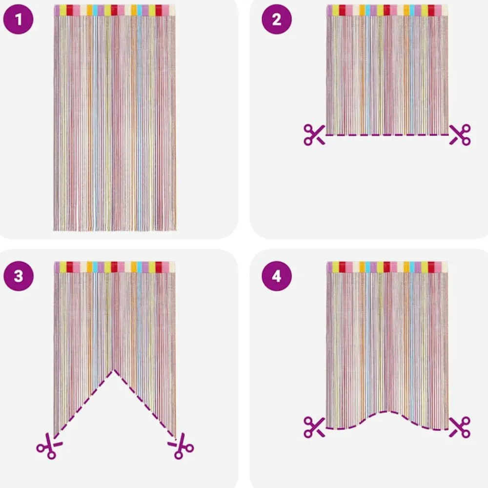 vidaXL Cortinas de tiras 2 uds 100x250 cm Multicolor Discount